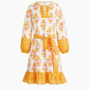 J. Crew Yellow and Pink Ruffled Tiered Sundress